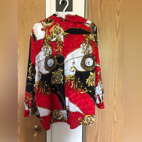 Alia Abstract Button-Up Blouse Medium - Picture 8 of 9